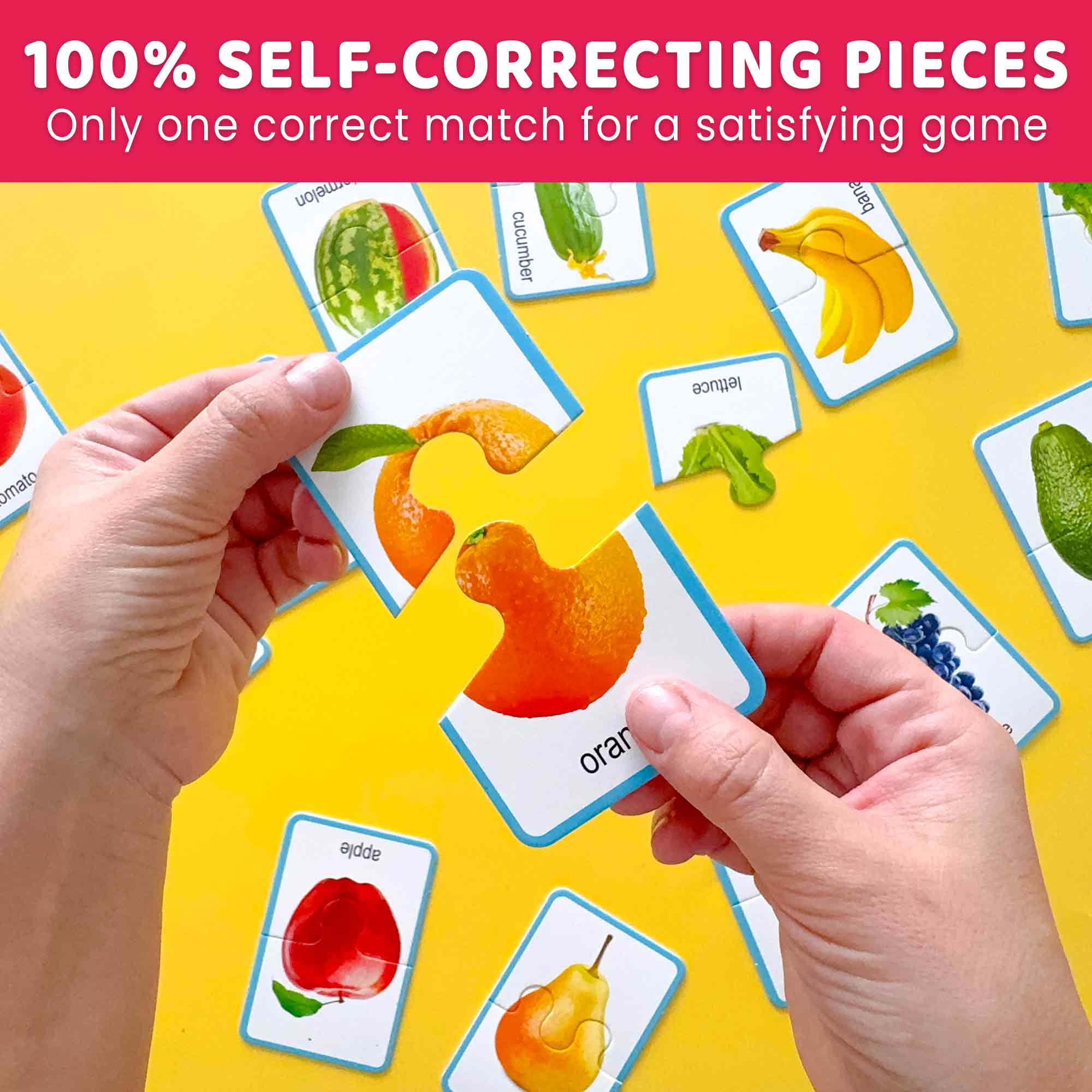 Matching Puzzle for Toddlers - 16 Realistic Pairs Fruits Veggies - Image 3