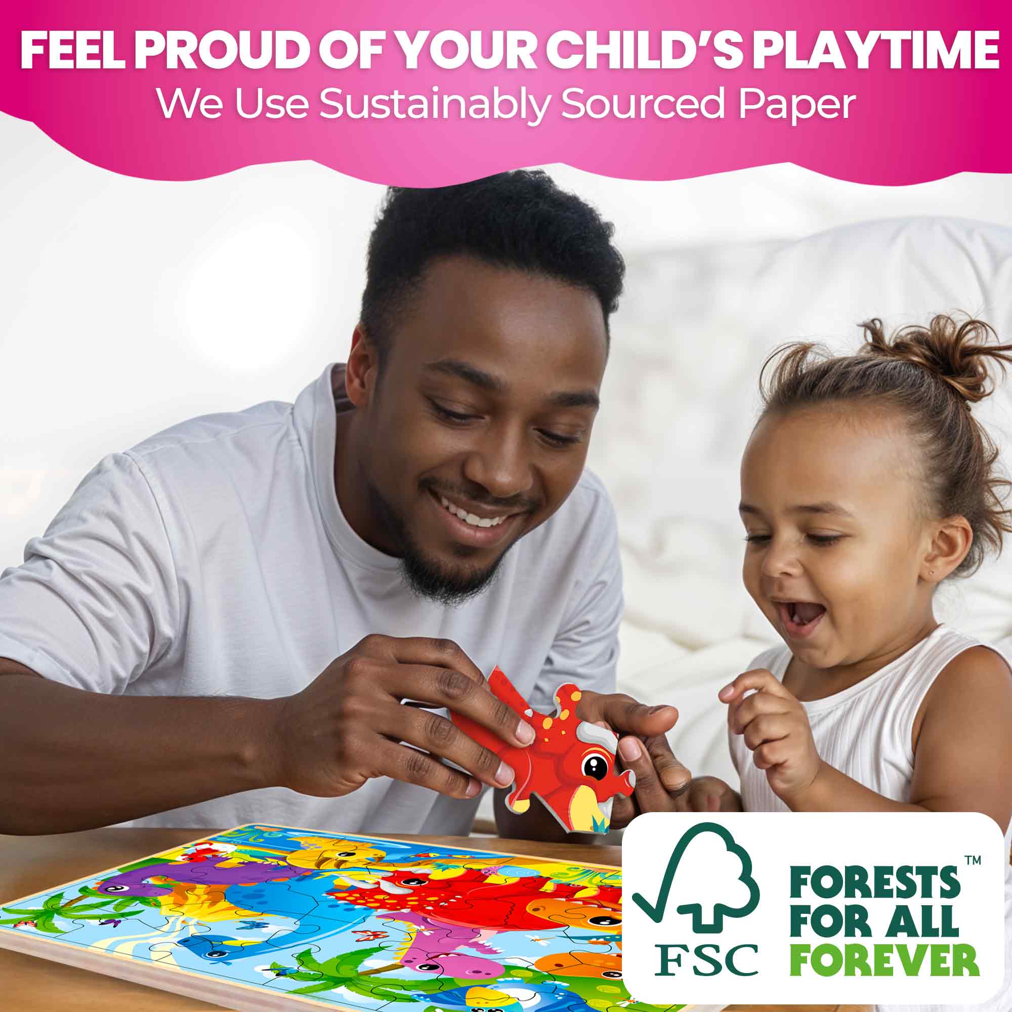 4 Set Wooden Puzzles for Toddlers | Animals, Vehicles & Space - Image 5