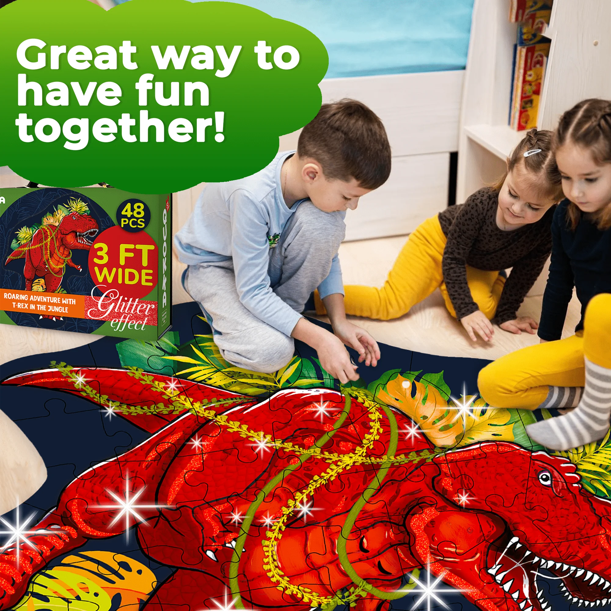 2x3 FT Shaped Giant Puzzles for Kids Ages 3-6 | T-Rex - Image 6