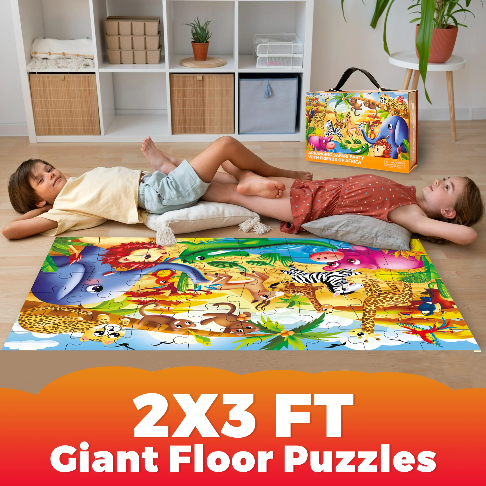 2x3 FT Giant Floor Puzzles for Kids Ages 4-6 | Africa - Image 5