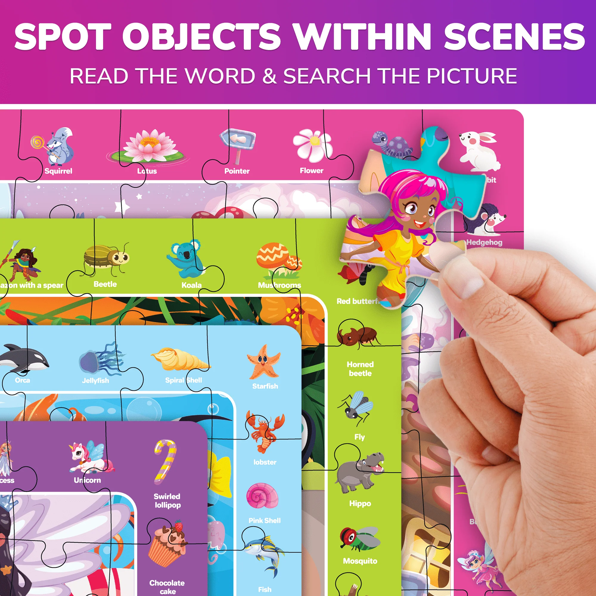 60 Pcs Puzzles for Kids | Unicorns, Amazonians - Image 4