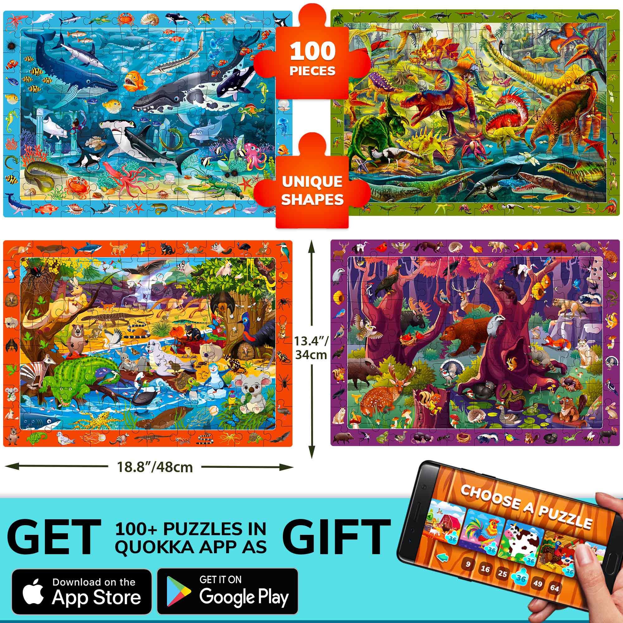 100 Pcs Search & Find Puzzles for Kids | Forest & Ocean - Image 5