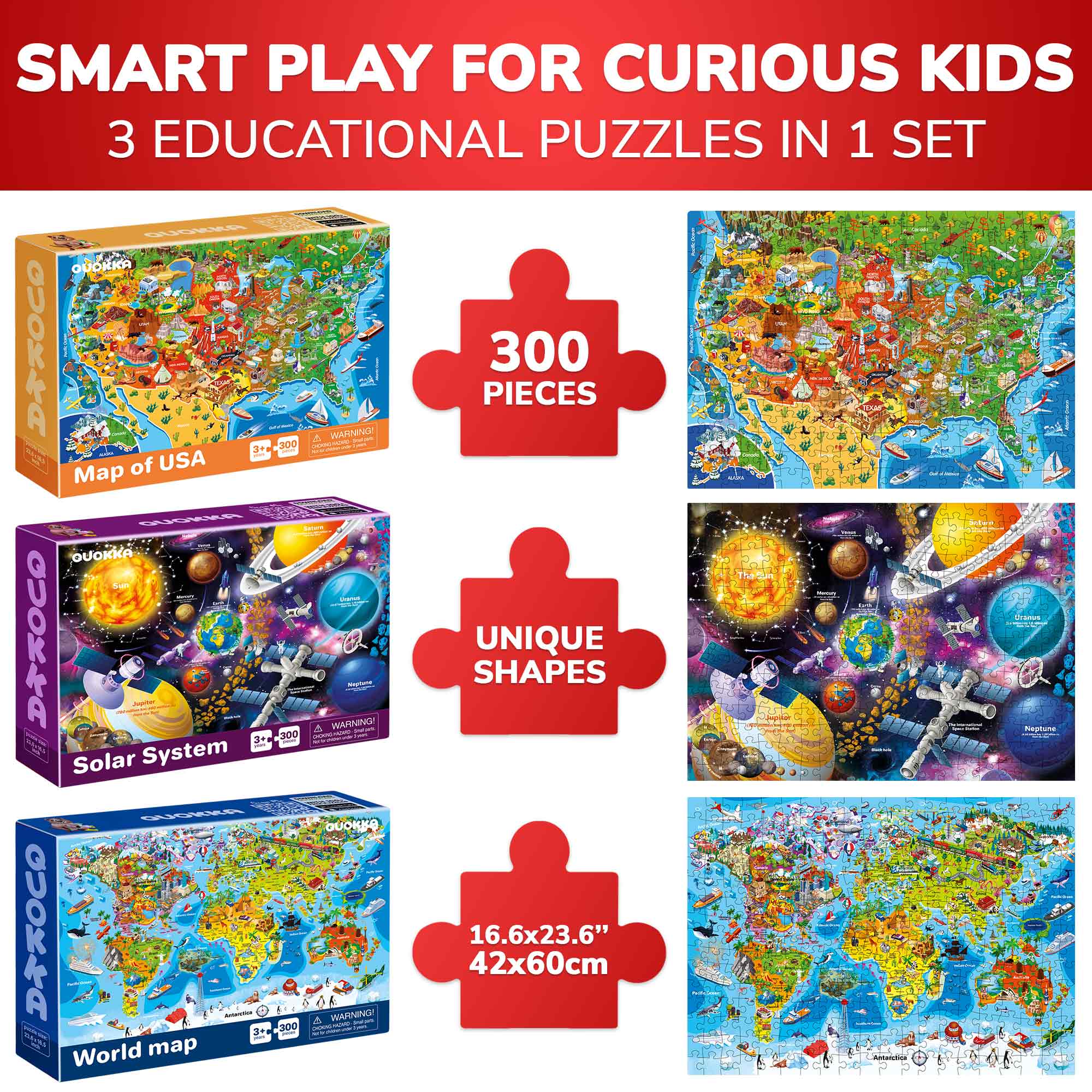 300 Pcs Search & Find Floor Puzzles | Maps & Space - Image 3