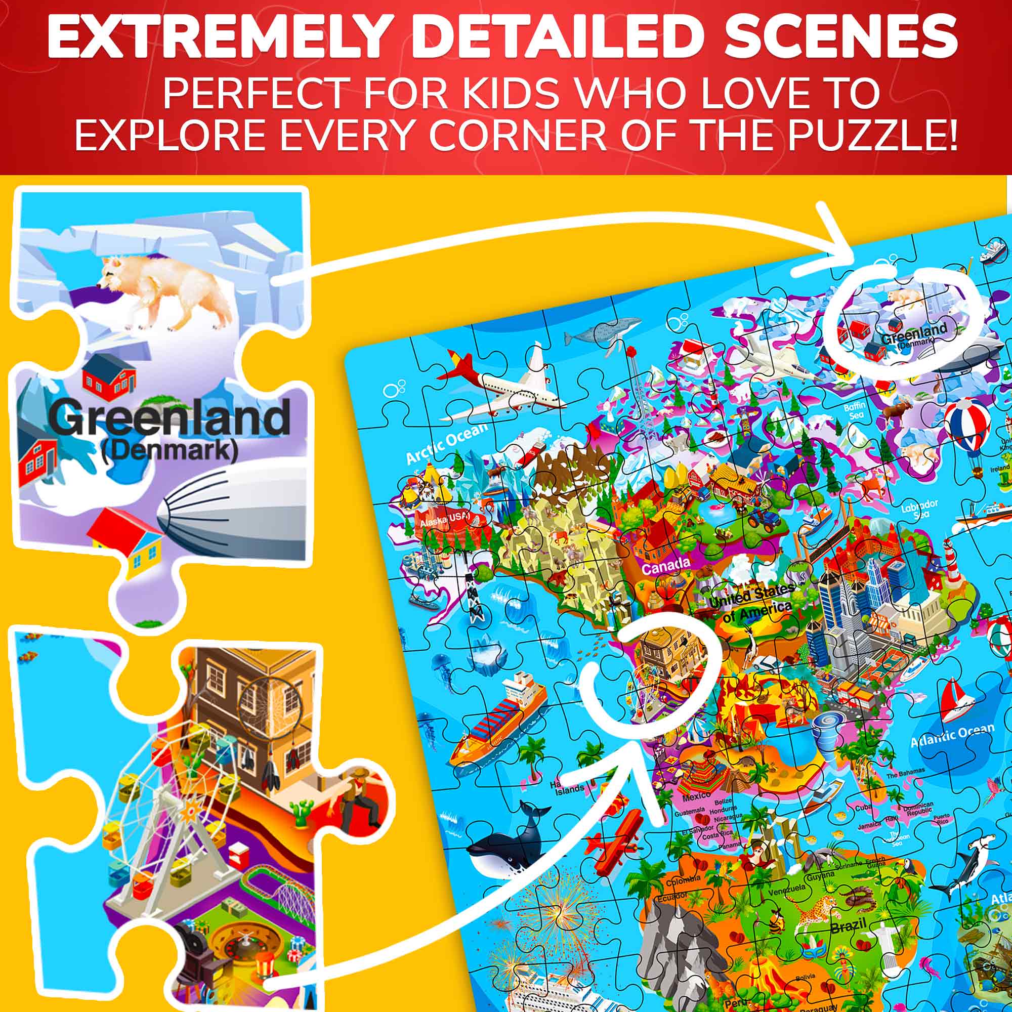 300 Pcs Search & Find Floor Puzzles | Maps & Space - Image 4