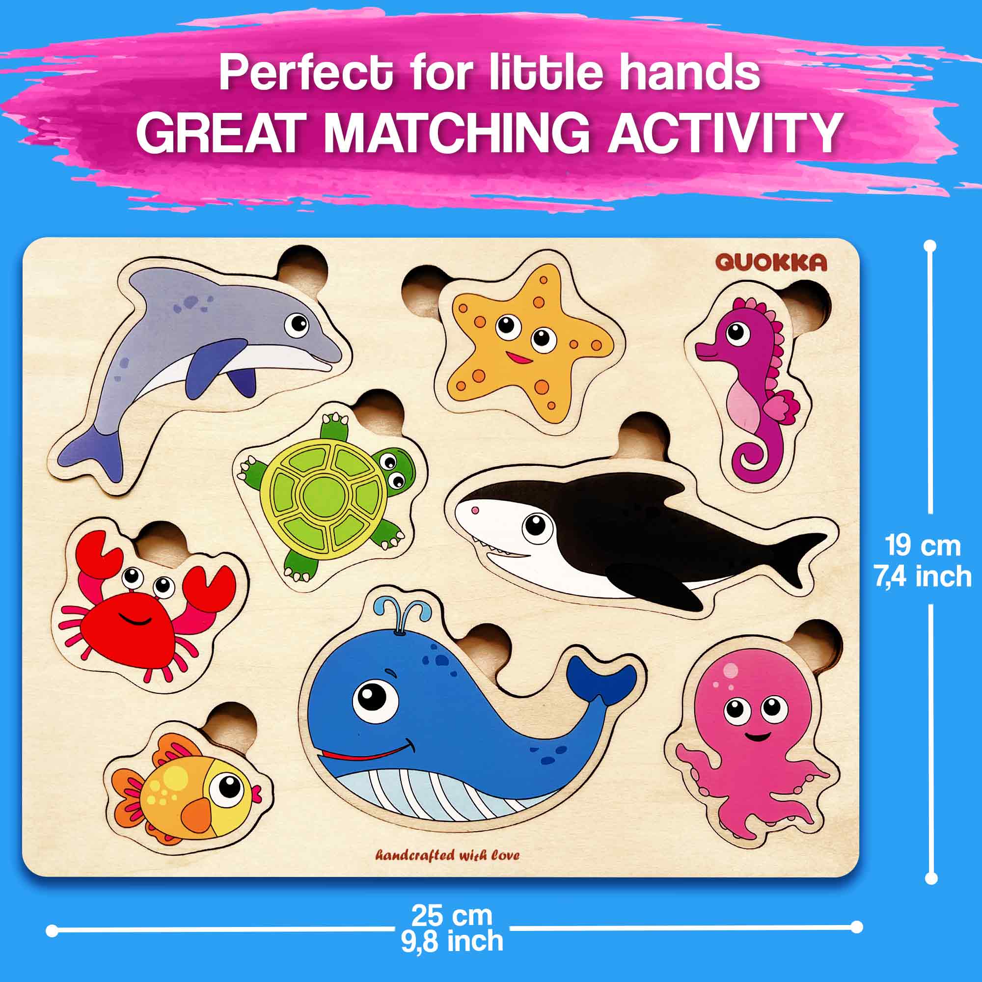 Wooden Puzzles for Toddlers | Sea Animals - Image 3