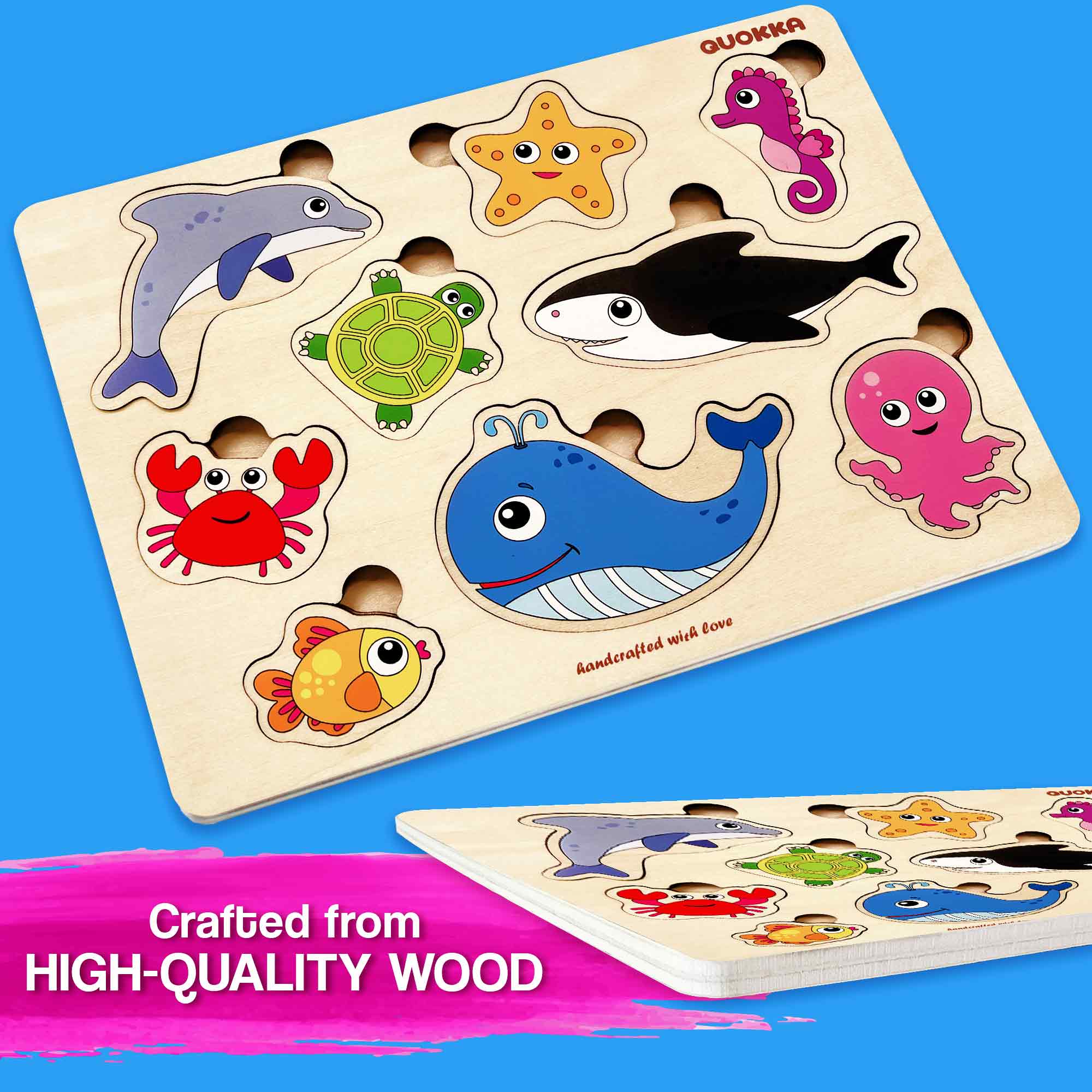 Wooden Puzzles for Toddlers | Sea Animals - Image 4