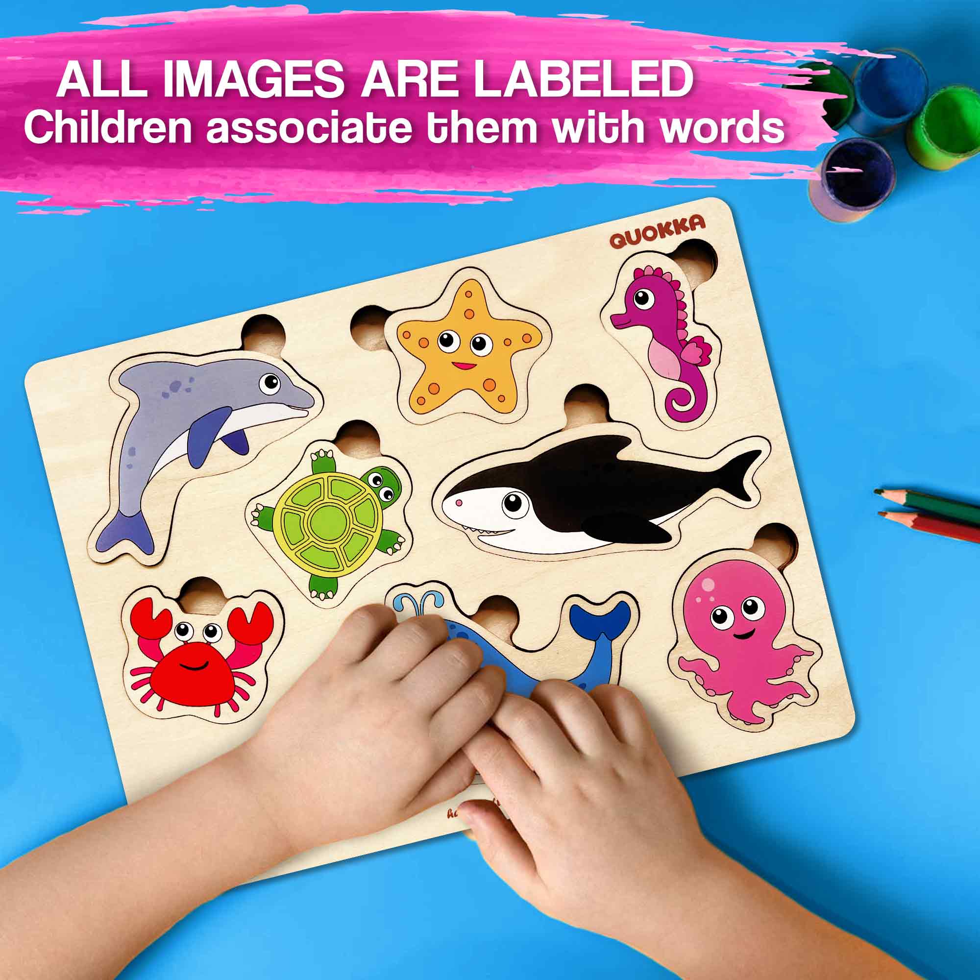 Wooden Puzzles for Toddlers | Sea Animals - Image 5